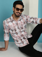 Men's Printed Casual Shirt for Mens - SF_891Coffee_S
