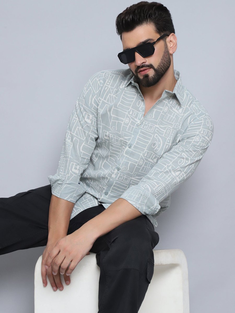 Men's Printed Casual Shirt - SF_994Pista_S