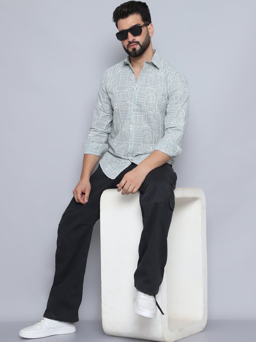 Men's Printed Casual Shirt - SF_994Pista_S