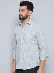 Men's Printed Casual Shirt - SF_994Pista_S