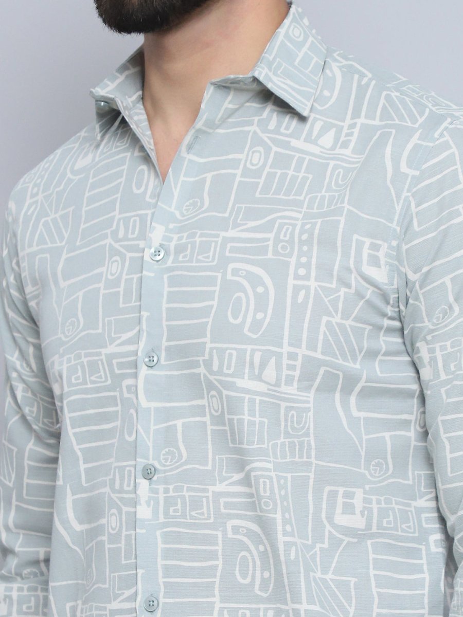 Men's Printed Casual Shirt - SF_994Pista_S