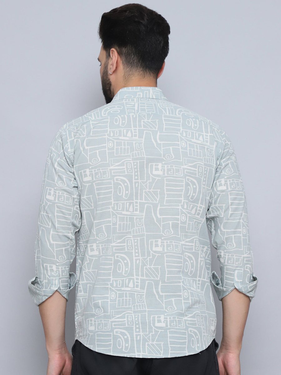 Men's Printed Casual Shirt - SF_994Pista_S