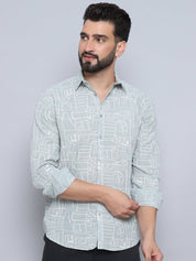 Men's Printed Casual Shirt - SF_994Pista_S
