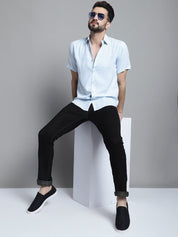 Men's Printed Formal Shirt - SF_880Sky_S