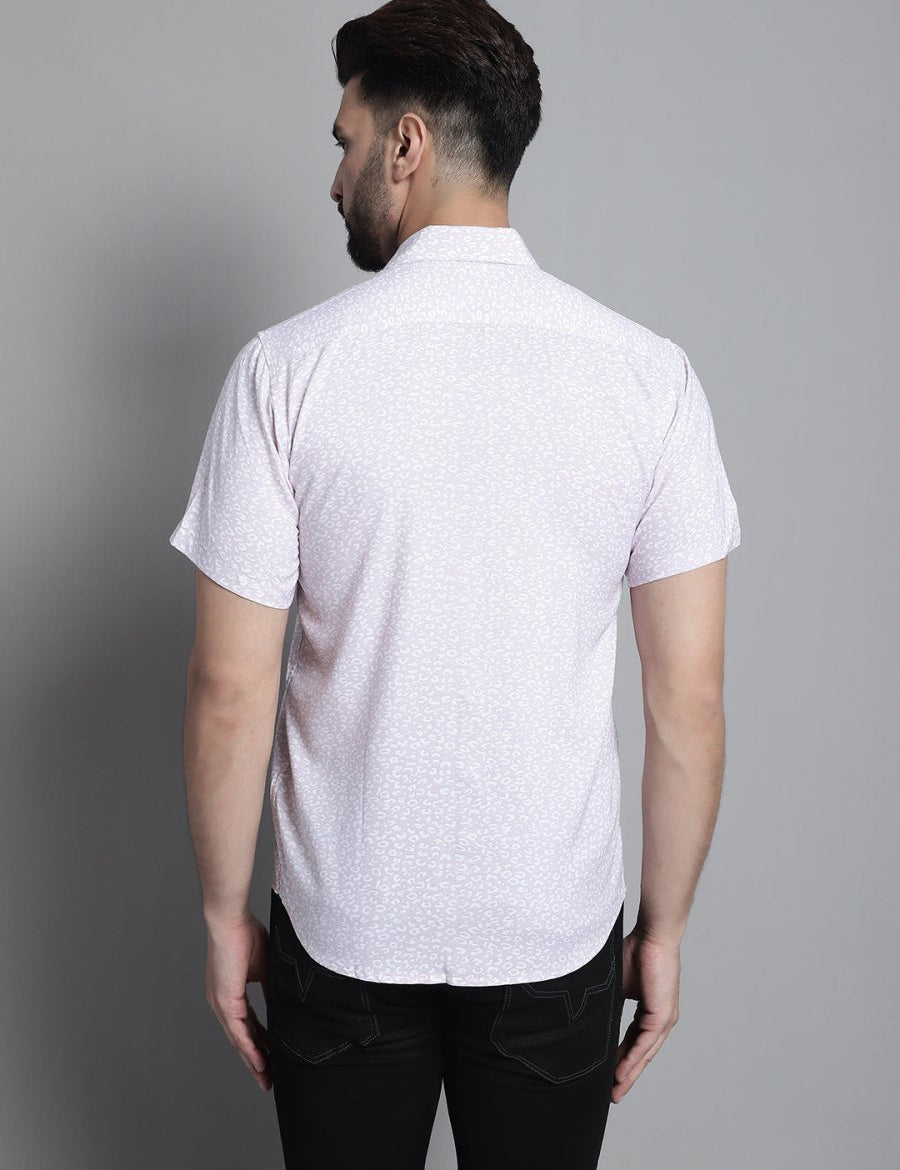 Men's Printed Formal Shirt - SF_880Purple_S