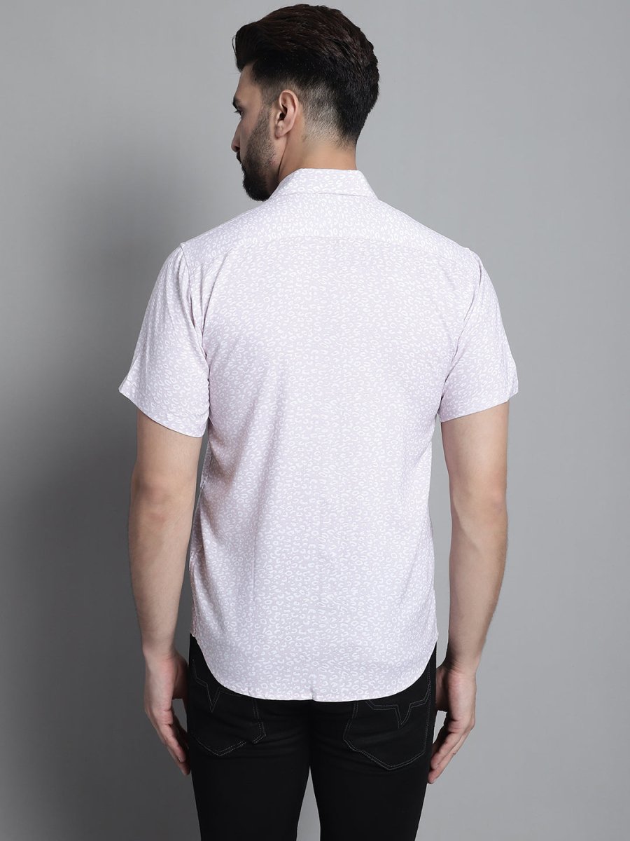 Men's Printed Formal Shirt - SF_880Purple_S