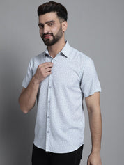 Men's Printed Formal Shirt - SF_880Light-Grey_S
