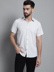 Men's Printed Formal Shirt - SF_880Beige_S