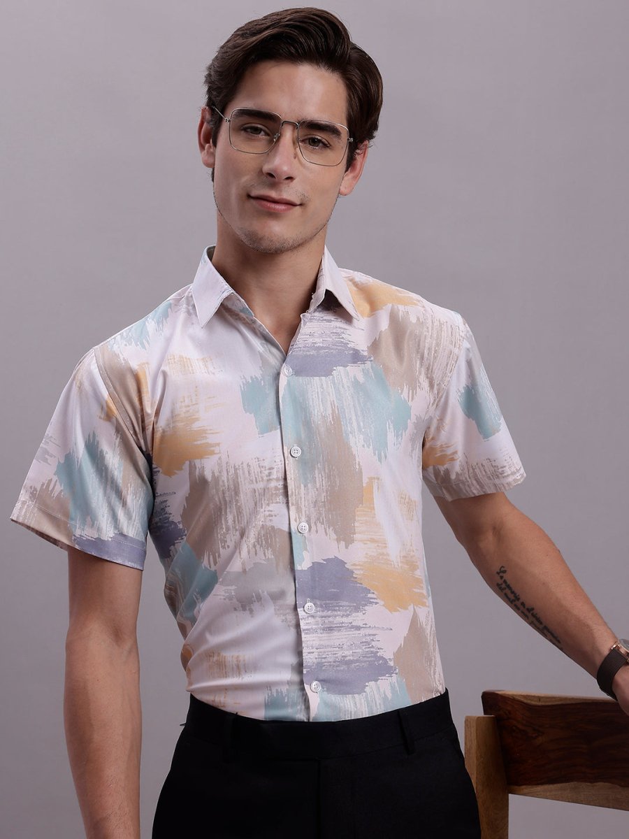 Men's Printed Formal Shirt - SF_885Multi_S