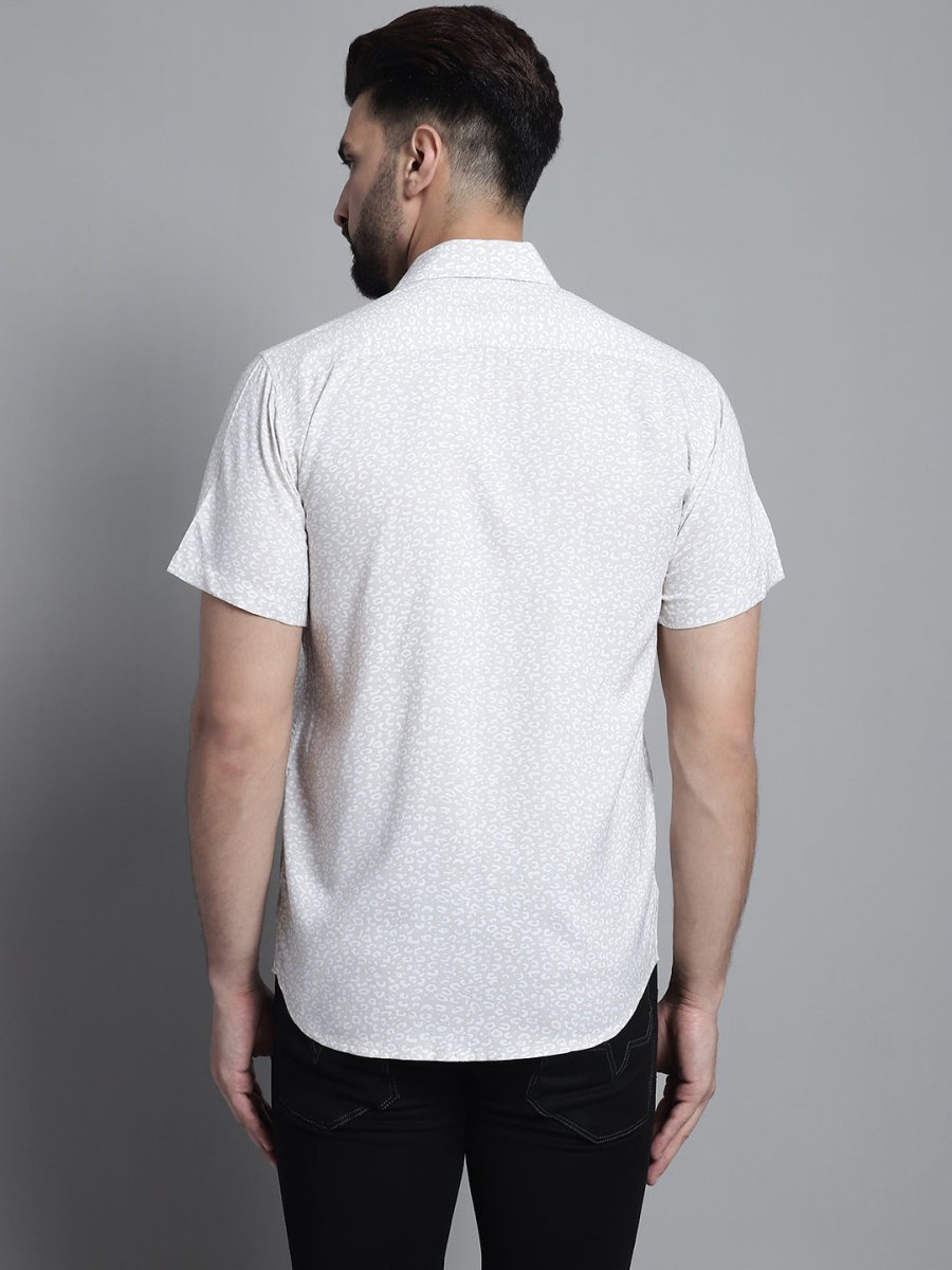 Men's Printed Formal Shirt - SF_880Beige_S