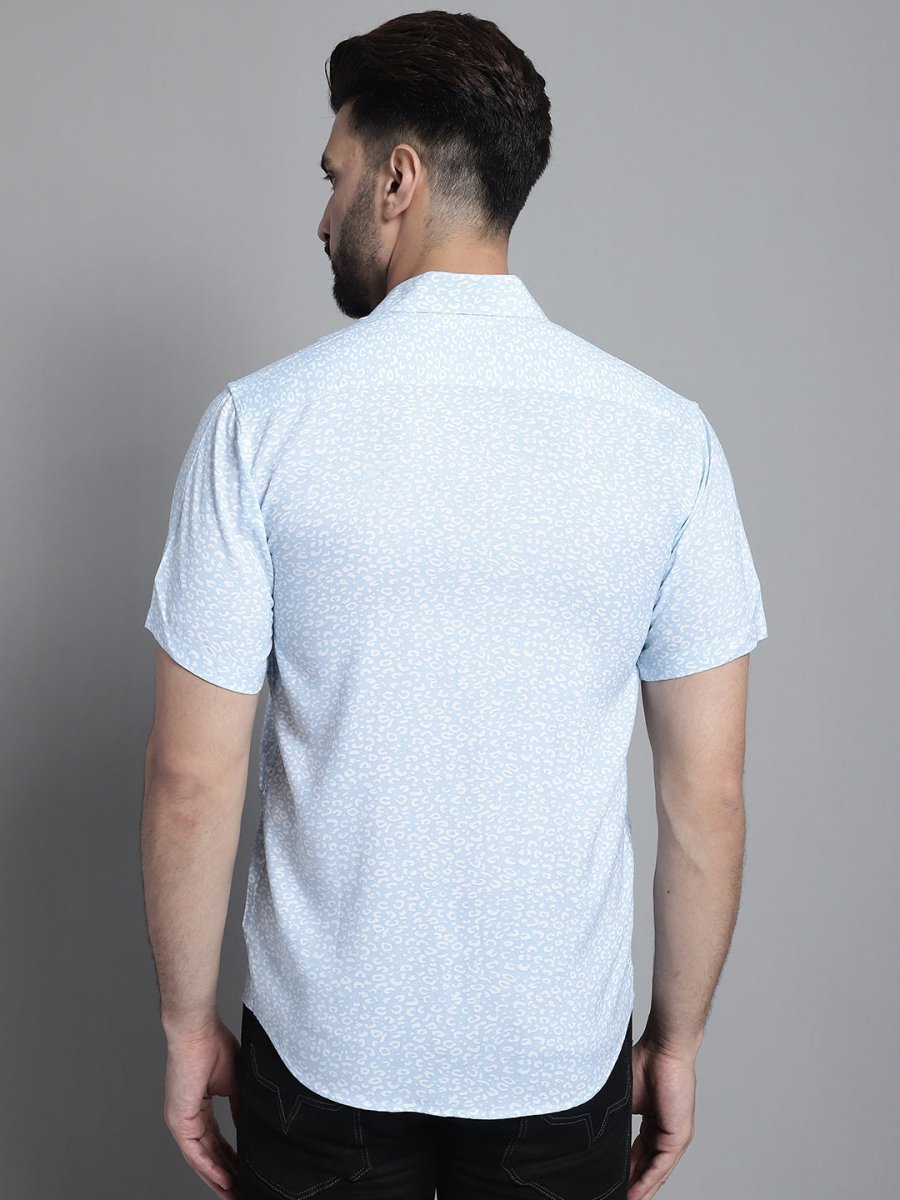 Men's Printed Formal Shirt - SF_880Sky_S