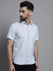 Men's Printed Formal Shirt - SF_880Light-Grey_S