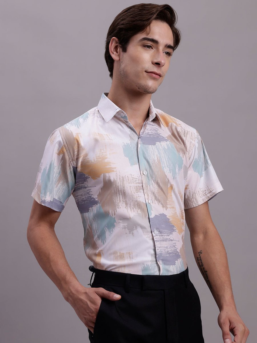 Men's Printed Formal Shirt - SF_885Multi_S