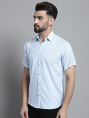 Men's Printed Formal Shirt - SF_880Sky_S