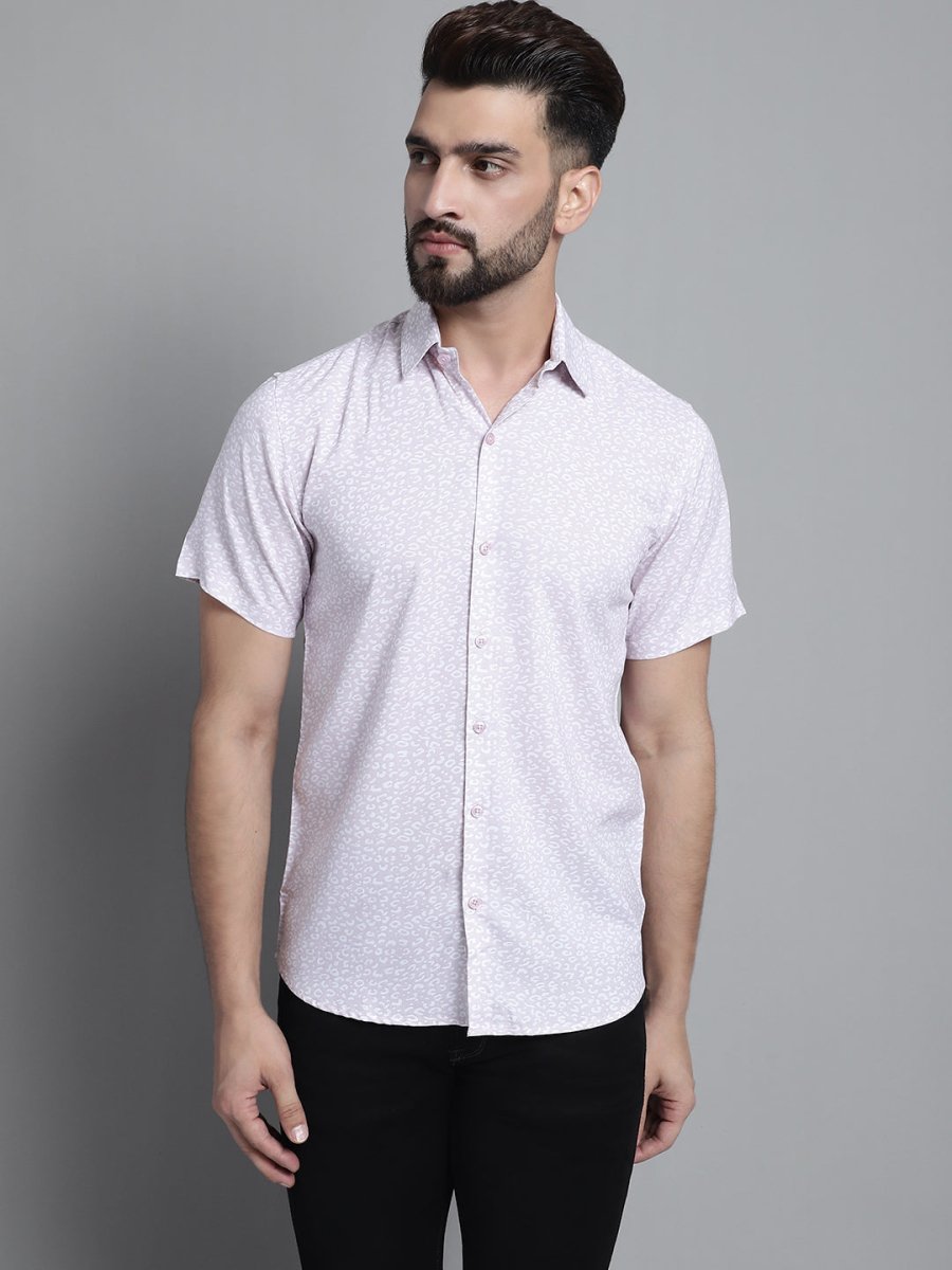 Men's Printed Formal Shirt - SF_880Purple_S