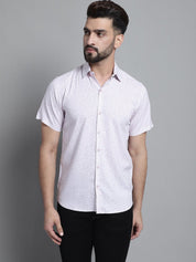 Men's Printed Formal Shirt - SF_880Purple_S