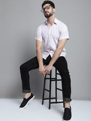 Men's Printed Formal Shirt - SF_880Purple_S