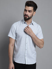 Men's Printed Formal Shirt - SF_880Light-Grey_S