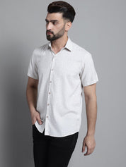 Men's Printed Formal Shirt - SF_880Beige_S