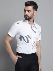 Men's Printed Formal Shirt - SF_882White_S