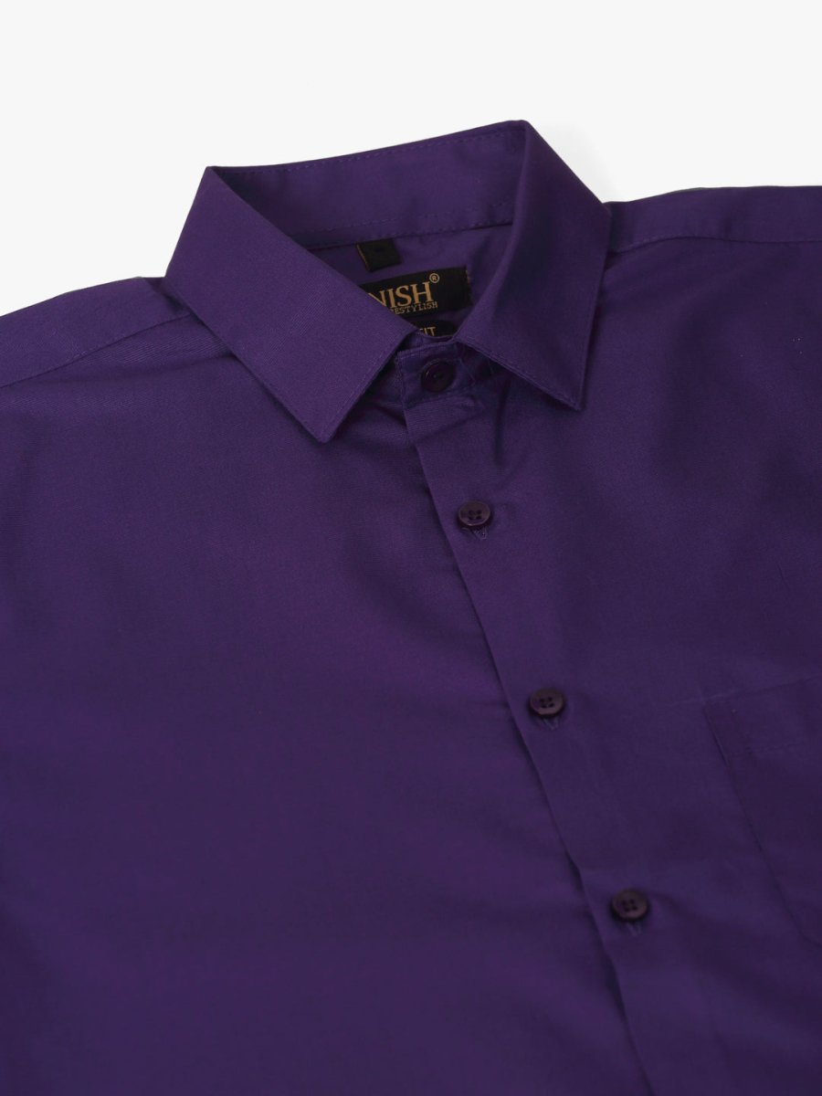 Men's Purple Formal Solid Shirts - SF_361D-Purple_S