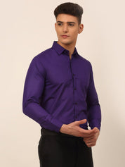 Men's Purple Formal Solid Shirts - SF_361D-Purple_S