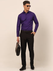 Men's Purple Formal Solid Shirts - SF_361D-Purple_S
