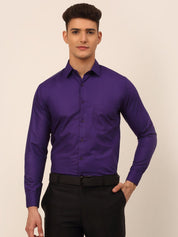 Men's Purple Formal Solid Shirts - SF_361D-Purple_S