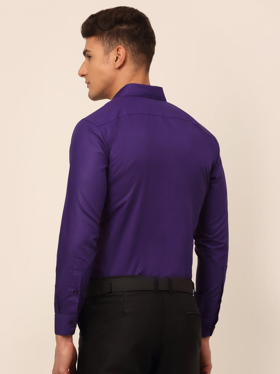 Men's Purple Formal Solid Shirts - SF_361D-Purple_S