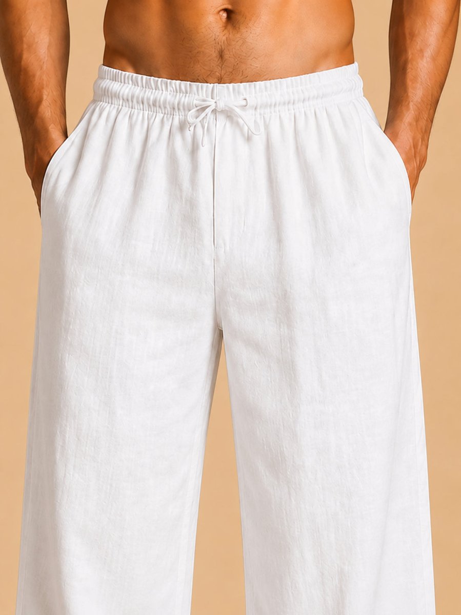 Men’s Relaxed Fit Linen Trousers - GP_310White_30
