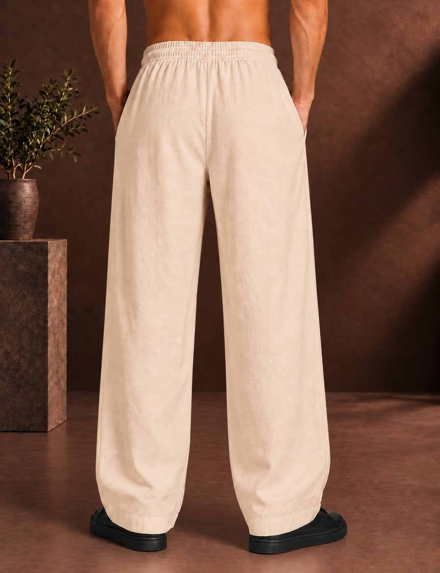 Men’s Relaxed Fit Linen Trousers - GP_310Beige_30