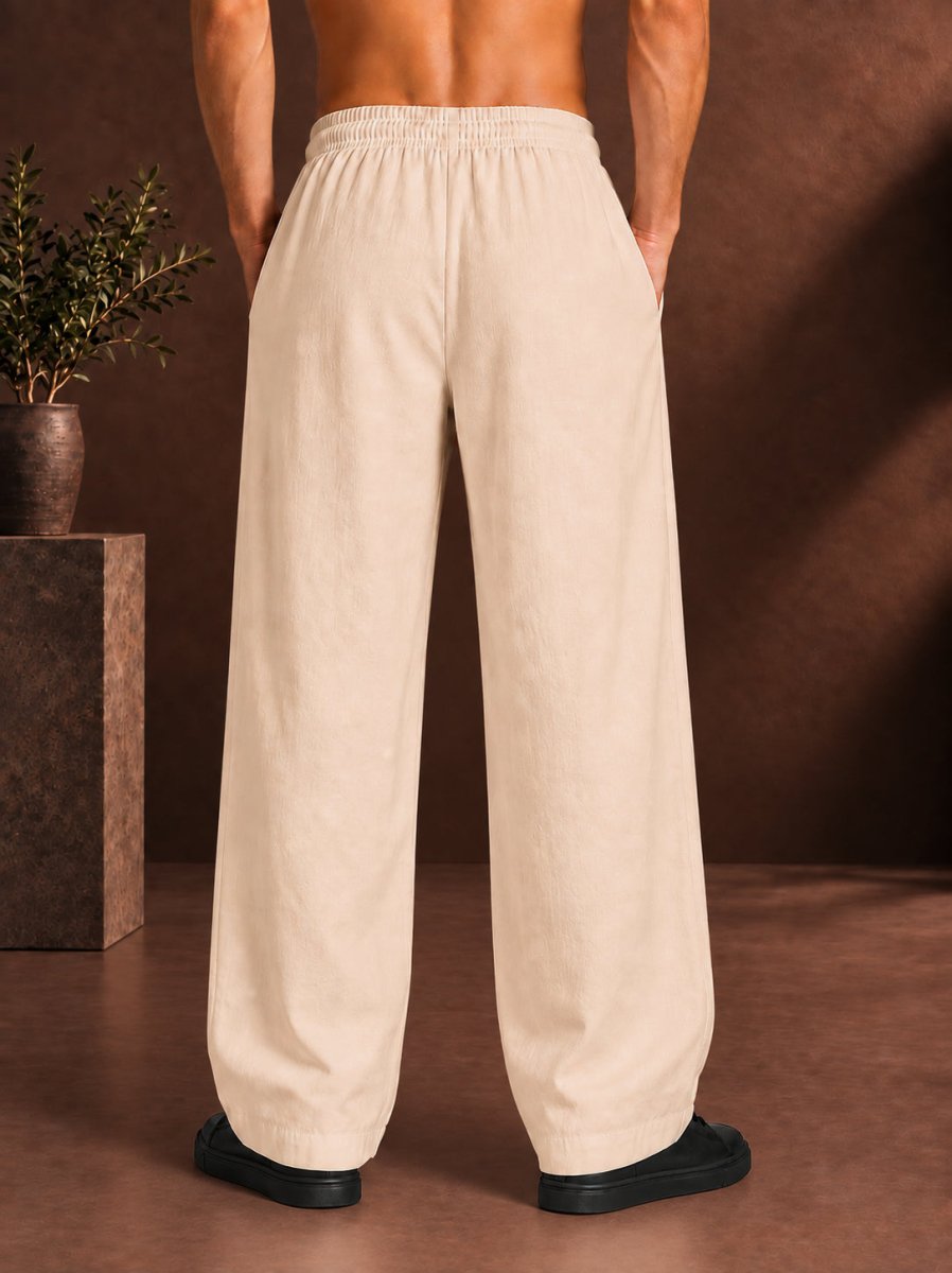Men’s Relaxed Fit Linen Trousers - GP_310Beige_30