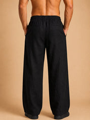 Men’s Relaxed Fit Linen Trousers - GP_310Black_30