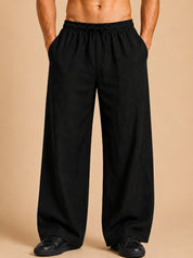 Men’s Relaxed Fit Linen Trousers - GP_310Black_30