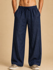 Men’s Relaxed Fit Linen Trousers - GP_310Navy_30