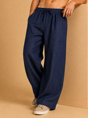 Men’s Relaxed Fit Linen Trousers - GP_310Navy_30