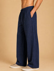 Men’s Relaxed Fit Linen Trousers - GP_310Navy_30