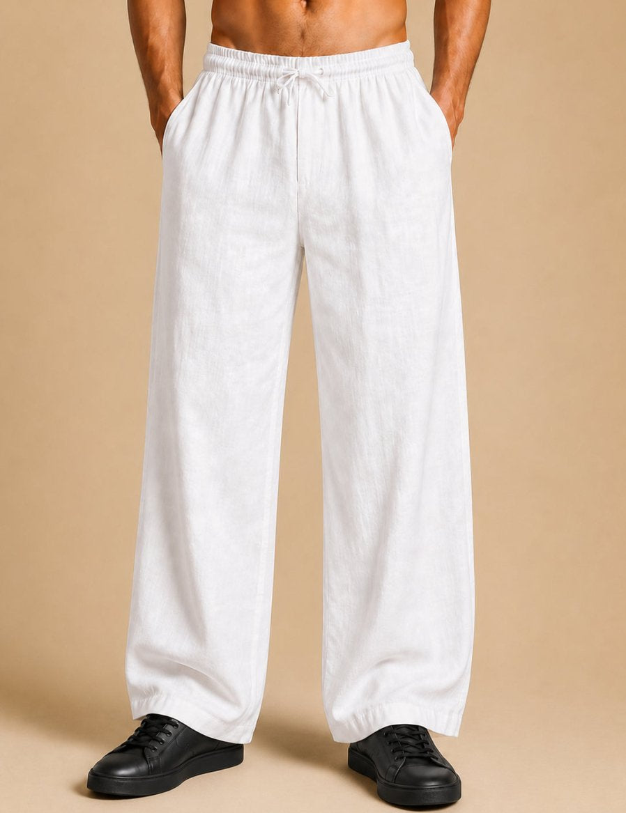 Men’s Relaxed Fit Linen Trousers - GP_310White_30