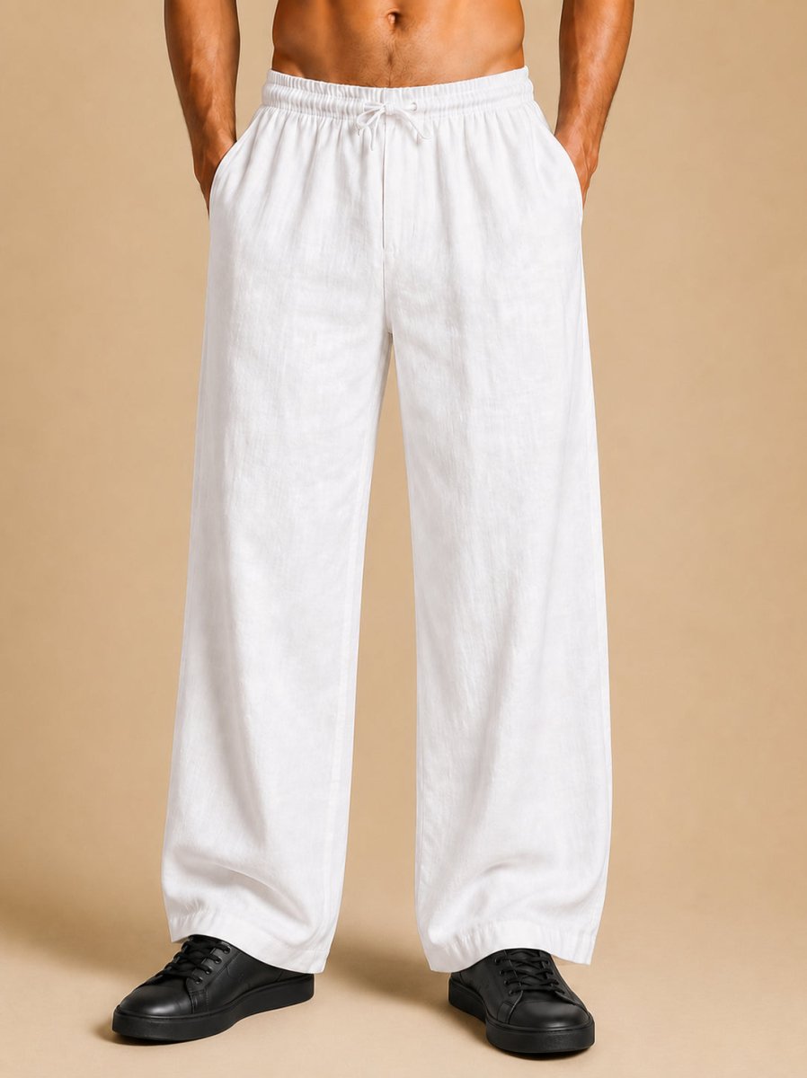 Men’s Relaxed Fit Linen Trousers - GP_310White_30