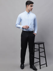 Men's Sky Blue Cotton Solid Formal Shirt - SF_875Sky_S