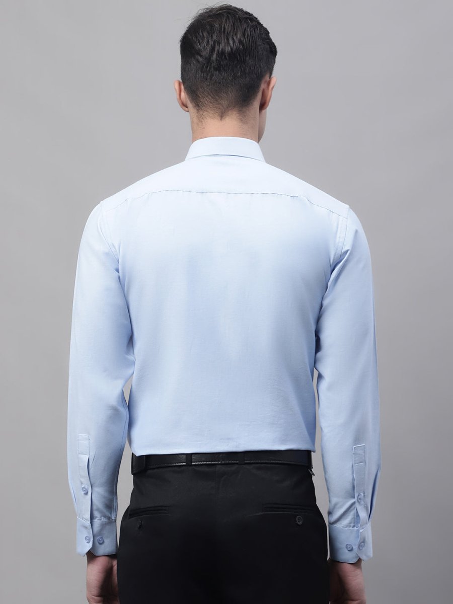 Men's Sky Blue Cotton Solid Formal Shirt - SF_875Sky_S