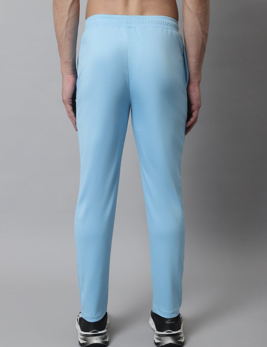 Men's Sky Blue Solid Streachable Lycra Trackpants - JOG_024Sky_S