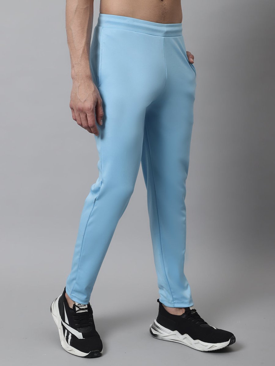 Men's Sky Blue Solid Streachable Lycra Trackpants - JOG_024Sky_S