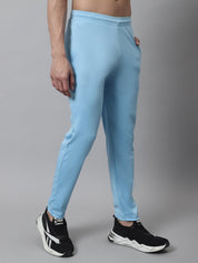 Men's Sky Blue Solid Streachable Lycra Trackpants - JOG_024Sky_S