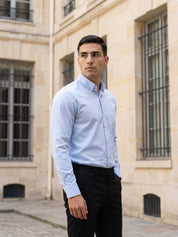 Men’s Solid Button-Down Collar Formal Shirt - SF_9042Firozi_S