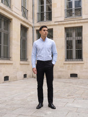Men’s Solid Button-Down Collar Formal Shirt - SF_9042Firozi_S