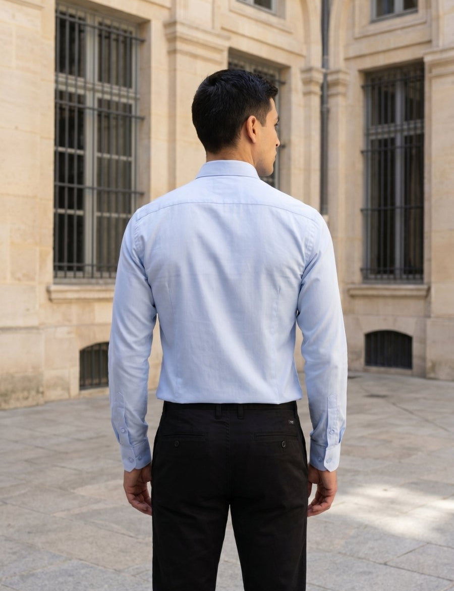 Men’s Solid Button-Down Collar Formal Shirt - SF_9042Firozi_S