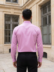 Men’s Solid Button-Down Collar Formal Shirt - SF_9042Purple_S