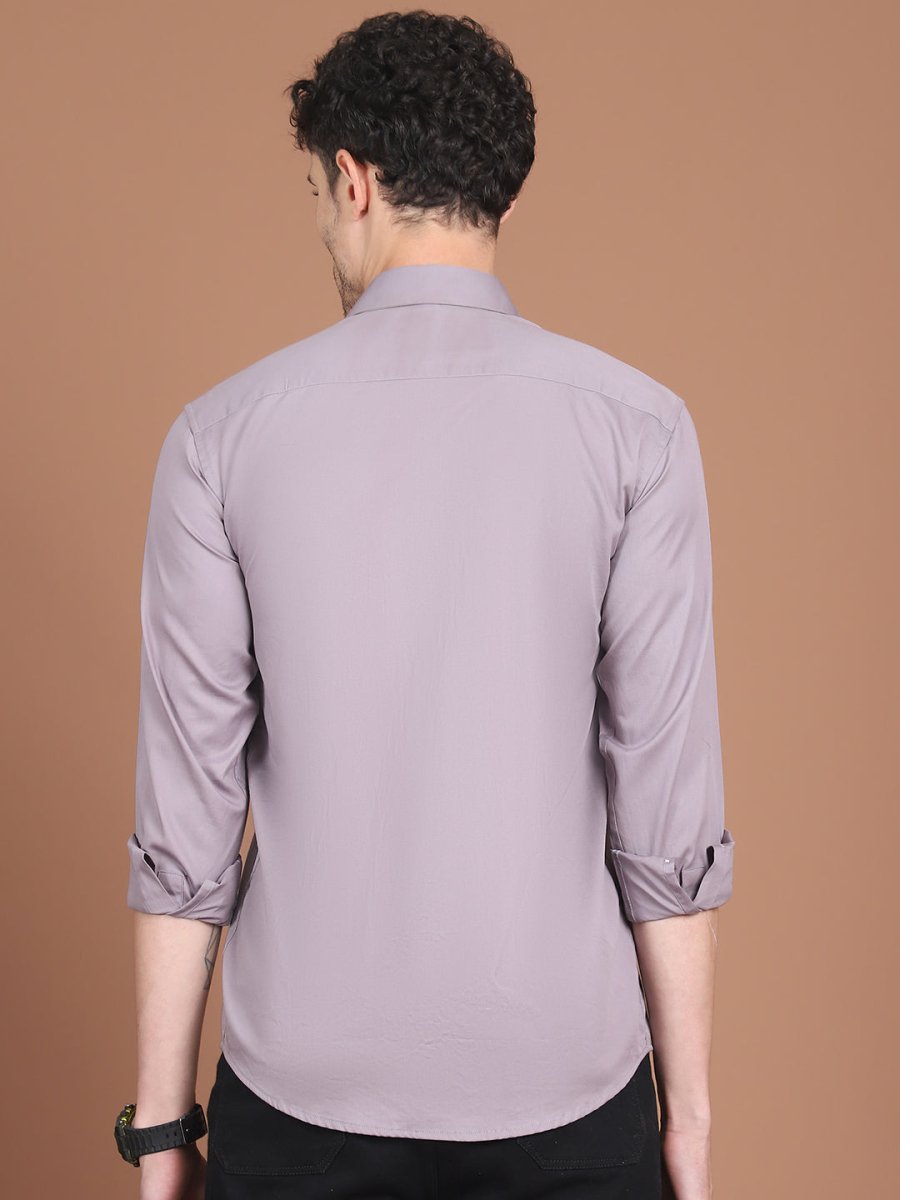 Men's Solid Casual Shirt - SF_9031Light-Grey_S