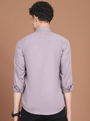 Men's Solid Casual Shirt - SF_9031Light-Grey_S